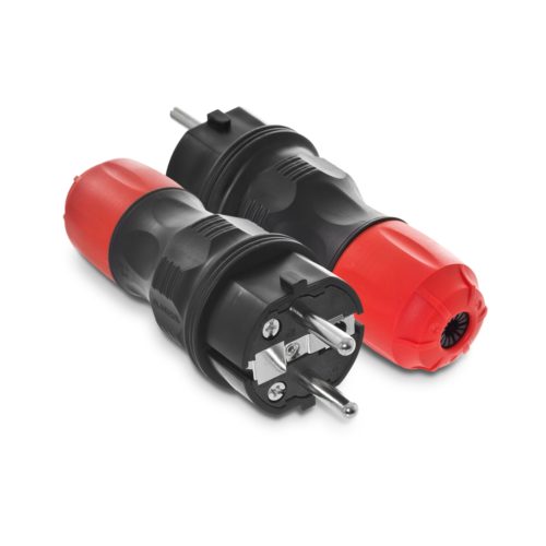 PLASTROL - WTYCZKA PROSTA 16A 250V 2P+Z UNI-SCHUKO IP54 CZARNY-CZERWONY - WT-54 CZARNO-CZERWONY EXTREM