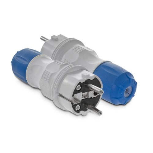 PLASTROL - WTYCZKA PROSTA 16A 250V 2P+Z UNI-SCHUKO IP54 SZARY-NIEBIESKI - WT-54 SZARO-NIEBIESKI EXTREM