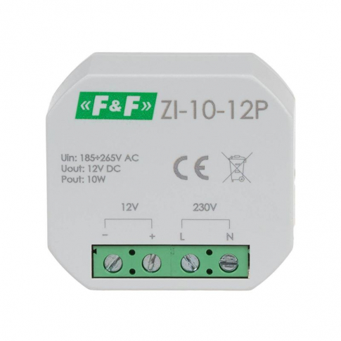 F&F - Zasilacz impulsowy do puszki, 12V, 10W - ZI-10-12P