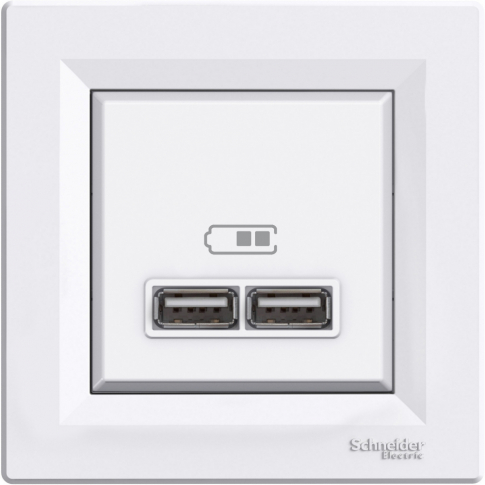 SCHNEIDER ELECTRIC - ŁADOWARKA USB 2.1A Z RAMKĄ BIAŁY ASFORA - EPH2700221