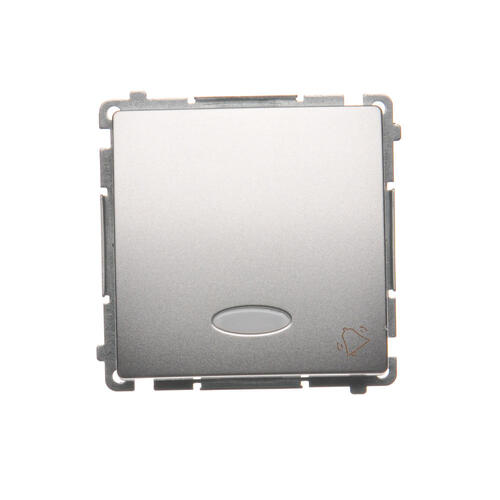 KONTAKT SIMON - Przycisk dzwonek z podświetleniem LED (moduł) 10AX, 250V~, szybkozłącza; srebrny mat - BMD1L.01/43