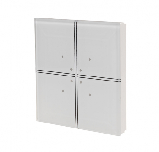 F&F - Szklany przycisk dotykowy do automatyki domowej dowolnego producenta 24V, biały - GS4-DC-W