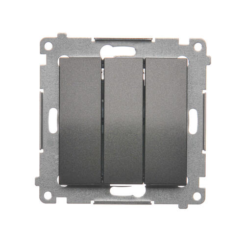 KONTAKT SIMON - Przycisk  potrójny (moduł) 10AX, 250V~, szybkozłącza; antracyt - DP31.01/48
