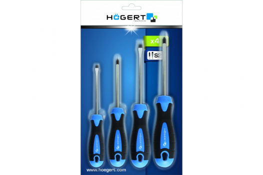 HOGERT - ZESTAW ŚRUBOKRĘTÓW - 4 SZT. STAL S2 - HT1S094