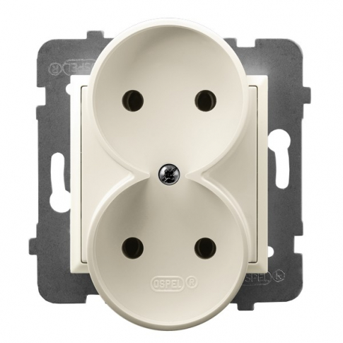 OSPEL - GNIAZDO PODWÓJNE ECRU ARIA. - GP-2UR/m/27