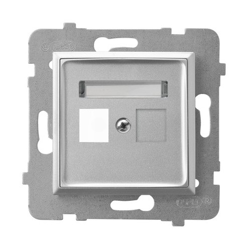 OSPEL - OBUDOWA GNIAZDA POJEDYNCZEGO TYPU KEYSTONE PROSTA SREBRO ARIA. - GPK-1U/p/18