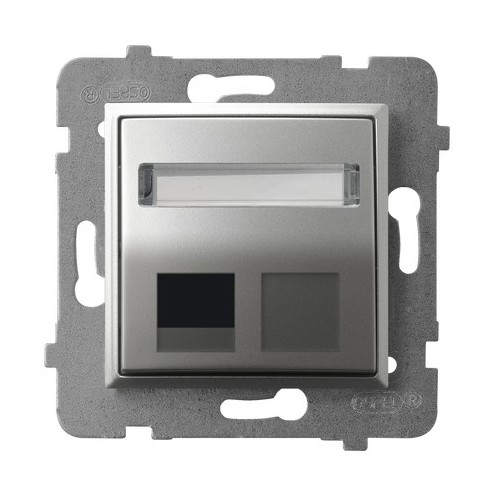 OSPEL - OBUDOWA GNIAZDA POJEDYNCZEGO TYPU KEYSTONE SKOŚNA SREBRO ARIA. - GPK-1US/p/18