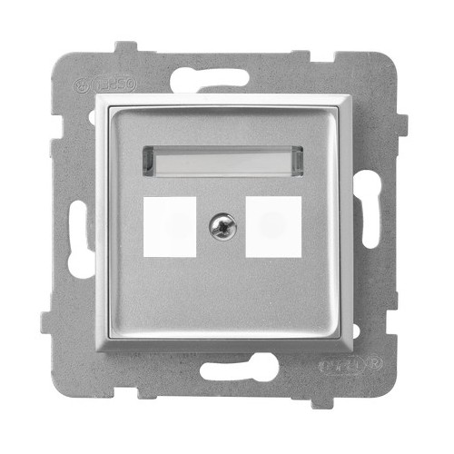 OSPEL - OBUDOWA GNIAZDA PODWÓJNEGO TYPU KEYSTONE PROSTA SREBRO ARIA. - GPK-2U/p/18