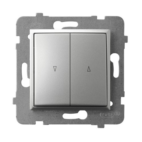 OSPEL - ŁĄCZNIK ŻALUZJOWY ZACISKI AUTOMATYCZNE 10AX 250V IP20 SREBRNY ARIA - ŁP-7U/m/18