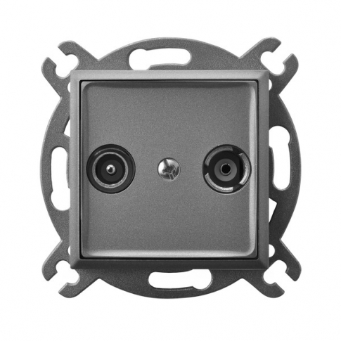 OSPEL - GNIAZDO RTV ZAKOŃCZENIOWE 10-DB SZARY MAT ARIA. - GPA-10UPZ/m/70