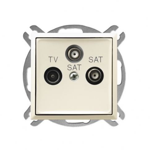 OSPEL - GNIAZDO RTV-SAT Z DWOMA WYJŚCIAMI SAT ECRU ARIA. - GPA-U2S/m/27
