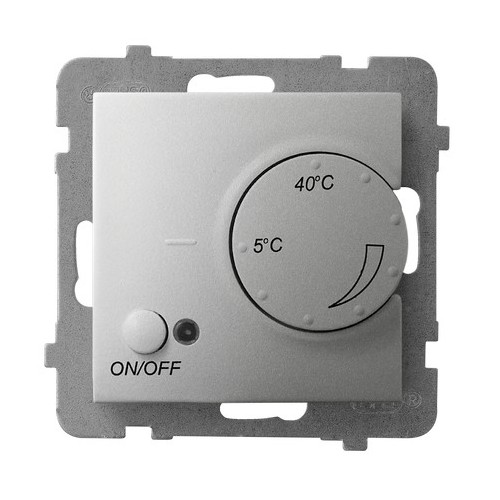 OSPEL - REGULATOR TEMPERATURY Z CZUJNIKIEM PODPODŁOGOWYM SREBRO ARIA. - RTP-1U/m/18