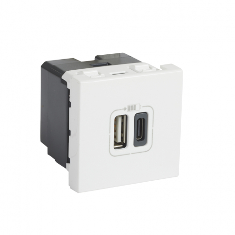 LEGRAND - ŁADOWARKA USB TYP A+C 3A 2M BIAŁY MOSAIC - 077592