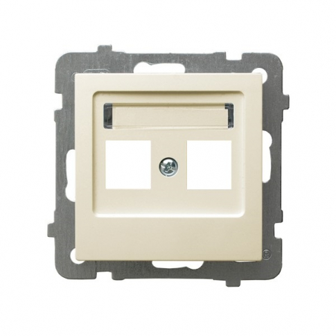 OSPEL - Obudowa gniazda podwójnego typu Keystone prosta ECRU AS. - GPK-2G/p/27