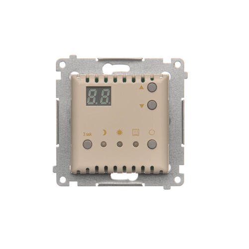 KONTAKT SIMON - Regulator temperatury z wyświetlaczem z czujnikiem wewnętrznym (moduł) 16(2) A, 230V~; kremowy - DTRNW.01/41