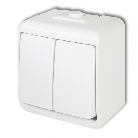 KARLIK - ŁĄCZNIK ŚWIECZNIKOWY IP 44, 10AX 250V~ BIAŁY JUNIOR - WHE-2