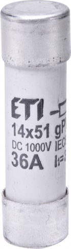 ETI - WKŁADKA TOPIKOWA CYLINDRYCZNA PV CH14X51 GPV 16A/1000V DC - 002637105