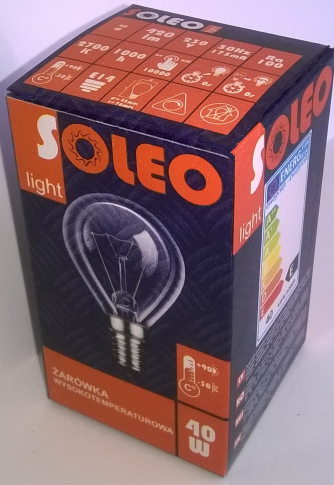 HELIOS żarówki - ŻARÓWKA WYSOKOTEMPERATUROWA E14 P45 40W SOLEO - WST-2628