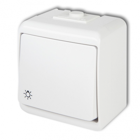 KARLIK - ŁĄCZNIK ZWIERNY ŚWIATŁO IP 54, 10AX 250V~ BIAŁY JUNIOR - WHE-5