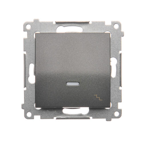KONTAKT SIMON - Łącznik schodowy z podświetleniem LED (moduł) 16AX, 250V~, zaciski śrubowe; antracyt - DW6AL.01/48