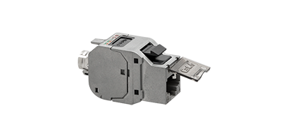 KONTAKT SIMON - Wkład gniazda komputerowego RJ45 kat. 6 FTP/STP (ekranowany) z przesłoną przeciwkurzową - FBRJ456ekr