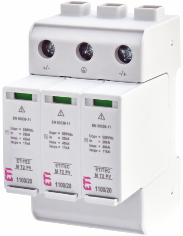 ETI - OGRANICZNIK PRZEPIĘĆ DC T2 (C) - DO SYSTEMÓW PV ETITEC M T2 PV 1100/20 Y - 002440515