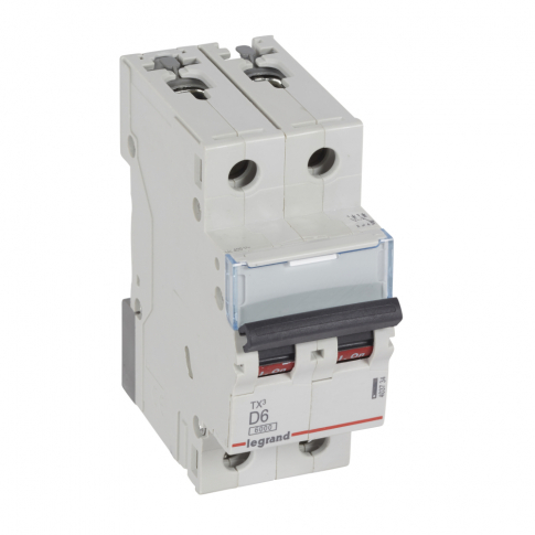 LEGRAND - WYŁĄCZNIK NADPRĄDOWY D 6A 2 POLOWY CHARAKTERYSTYKA D S302 - 403734