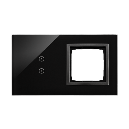 KONTAKT SIMON - Panel dotykowy S54 Touch, 2 moduły, 2 pola dotykowe pionowe + 1 otwór na osprzęt S54, zastygła lawa - DSTR230/73