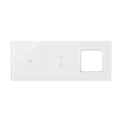KONTAKT SIMON - Panel dotykowy S54 Touch, 3 moduły, 1 pole dotykowe + 2 pola dotykowe pionowe + 1 otwór na osprzęt S54, biała perła - DSTR3130/70