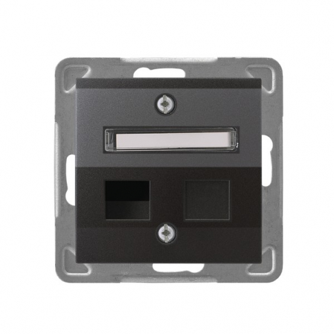 OSPEL - OBUDOWA GNIAZDA POJEDYNCZEGO TYPU KEYSTONE, ANTRACYT,  IMPRESJA  - GPK-1YS/p/50