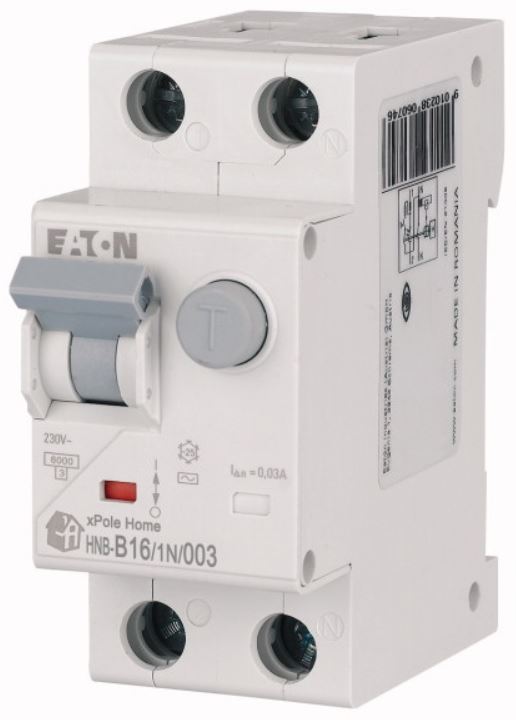 EATON - WYŁĄCZNIK RÓŻNICOWY Z CZŁONEM NADPRĄDOWYM B 16A/30MA 2 BIEGUNY TYP AC HNB - 195121