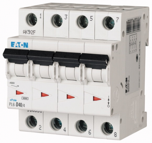EATON - Wyłącznik nadprądowy 6kA PL6-B50/4. - 166504