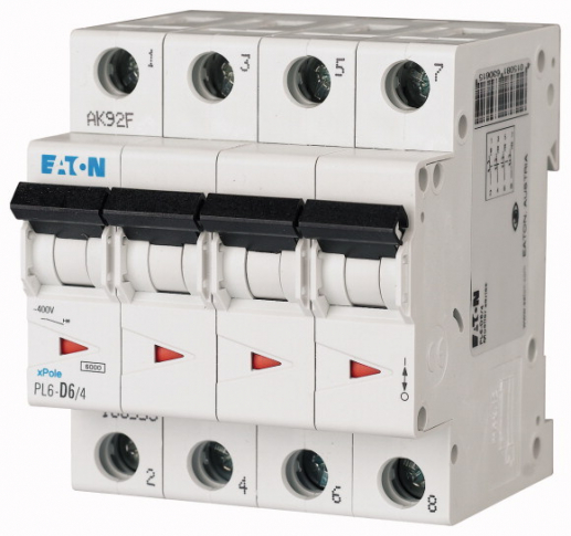 EATON - Wyłącznik nadprądowy 6kA PL6-B6/4. - 166505