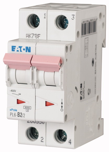 EATON - Wyłącznik nadprądowy 6kA PL6-D2/2. - 286574