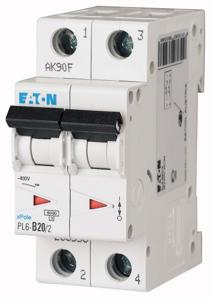 EATON - Wyłącznik nadprądowy 6kA PL6-D20/2. - 286580