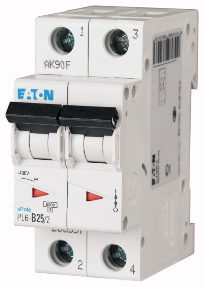 EATON - Wyłącznik nadprądowy 6kA PL6-D25/2. - 286581