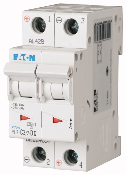 EATON - PL7-C3/2-DC WYŁĄCZNIK NADPRĄDOWY 10KA DC - 264897