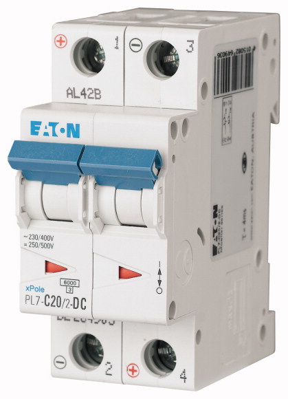 EATON - PL7-C20/2-DC WYŁĄCZNIK NADPRĄDOWY 10KA DC - 264903
