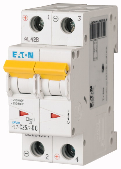 EATON - PL7-C25/2-DC WYŁĄCZNIK NADPRĄDOWY 10KA DC - 264904