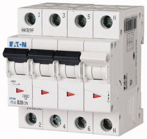 EATON - PL6-D20/3N Wyłącznik nadprądowy 6kA - 165038