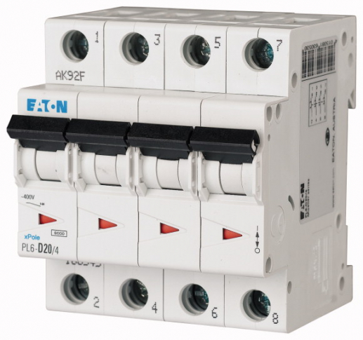 EATON - PL6-B20/4 Wyłącznik nadprądowy 6kA - 166497