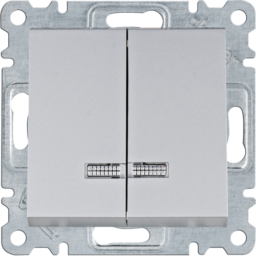 HAGER - ŁĄCZNIK KONTROLNY ŚWIECZNIKOWY 10AX 250V SREBRNY LUMINA - WL0242