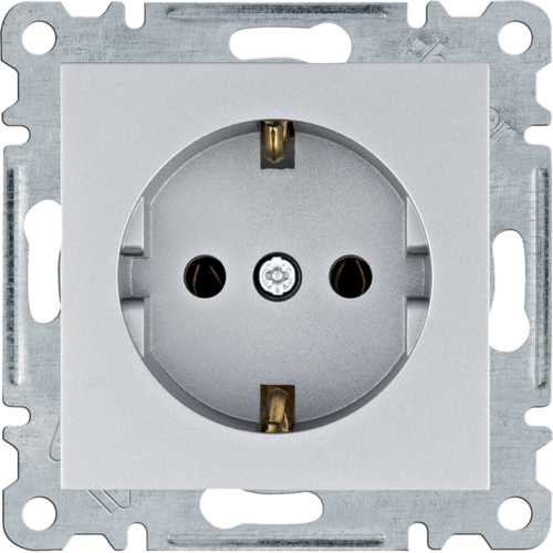 HAGER - lumina Gniazdo SCHUKO, srebrny - WL1052