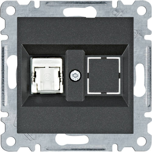 HAGER - GNIAZDO KOMPUTEROWE POJEDYNCZE RJ45 KAT. 5E FTP CZARNY LUMINA - WL2133