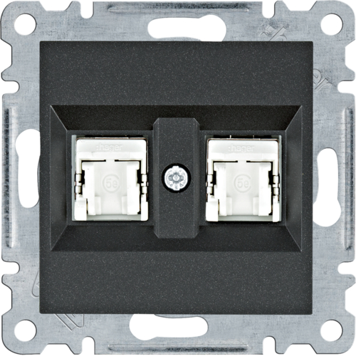 HAGER - GNIAZDO KOMPUTEROWE PODWÓJNE 2XRJ45 KAT. 5E FTP CZARNY LUMINA - WL2143