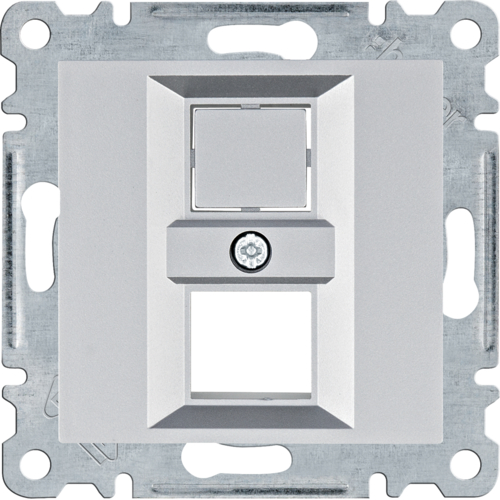 HAGER - lumina Płytka podwójna Keystone Jack, srebrny - WL2322