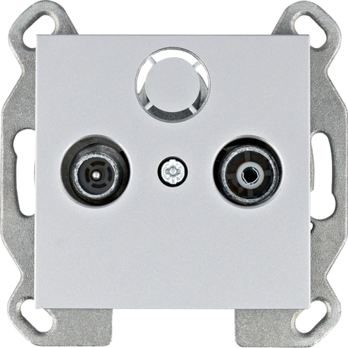 HAGER - lumina Gniazdo RTV przelotowe, srebrny - WL3022