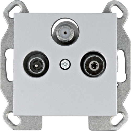 HAGER - GNIAZDO RTV-SAT PRZELOTOWE SREBRNY LUMINA - WL3122