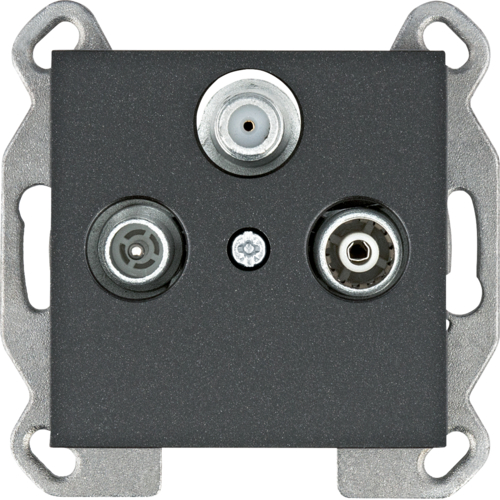 HAGER - GNIAZDO RTV-SAT PRZELOTOWE CZARNY LUMINA - WL3123