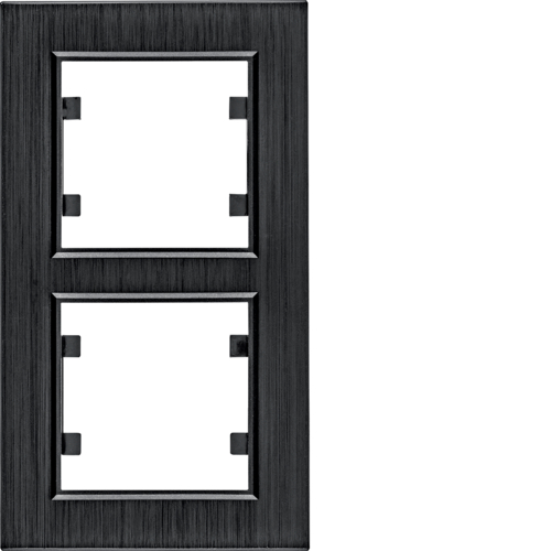 HAGER - lumina passion Ramka 2-krotna pionowa, aluminium czarne - WL9123